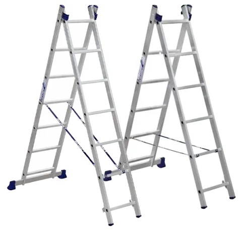 Лестница двухсекционная 150 кг, 6.74 м, 2х14 ст. (сер. - 214/5214)